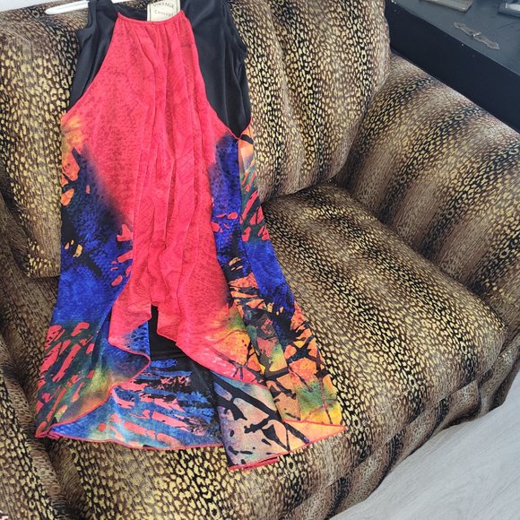 Black and Flora Dress, Size Medium (Vintage Concept) - Picture 4 of 4